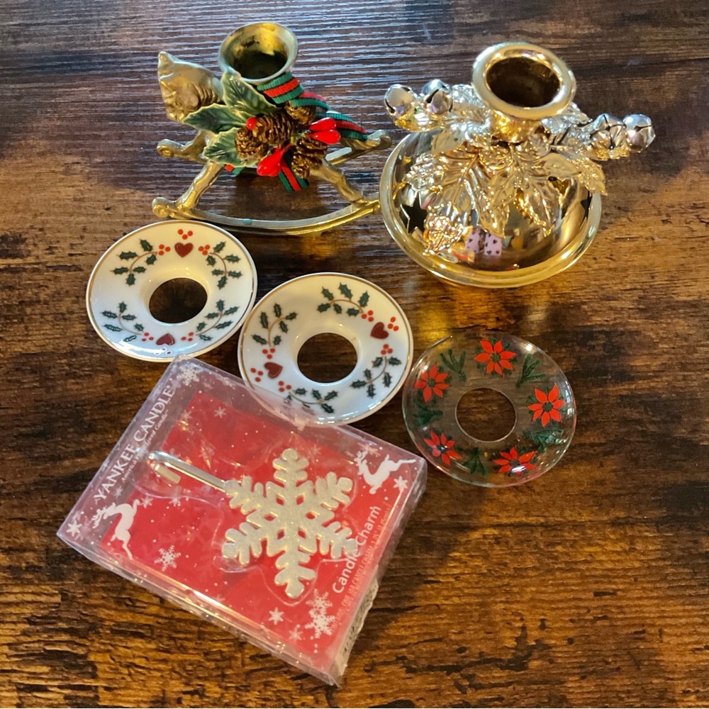 Set of holiday candle holders
